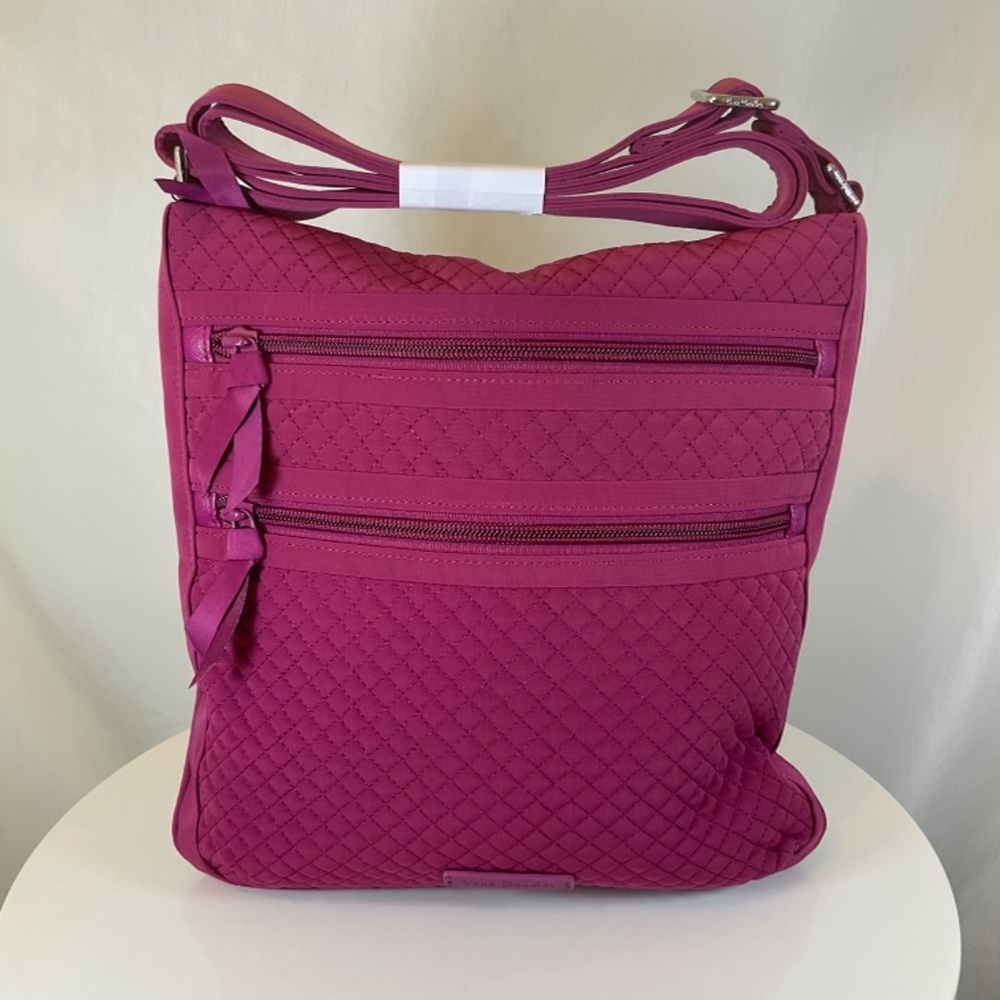 Vera Bradley Triple Zip Hipster Crossbody Purse Raspberry Radiance - Picture 3 of 8